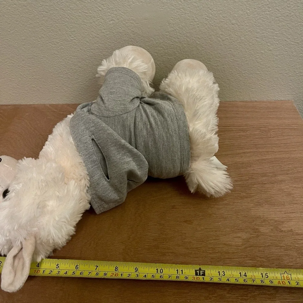 NWT Build A Bear  Workshop  Wooly Alpaca Plush Toy Cream & NWT Gray Hoodie‎